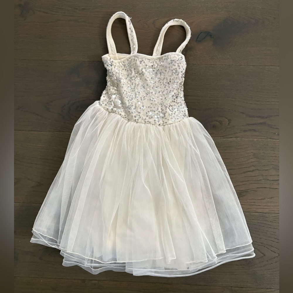 Abercrombie white girls sequinned tutu dress sz 6/7